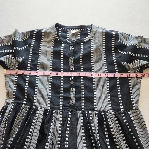 Janasya Black and White Textured Striped Dress Size L - Picture 14 of 17